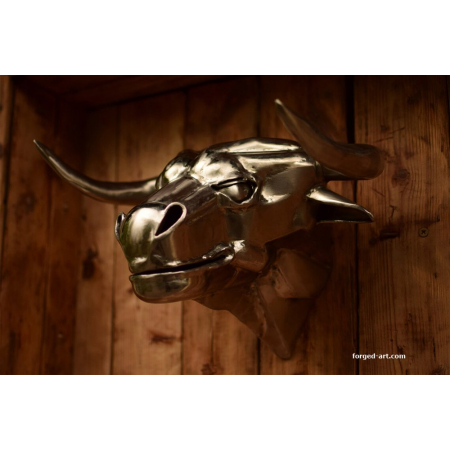 forged wrought iron bulls head